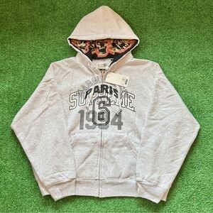 supreme x mason margiela grey zip up